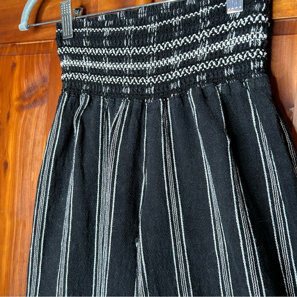 Rewash Linen Blend Striped Wide Leg Pants w a Smocked Waistband Boho High Waist - Picture 7 of 16